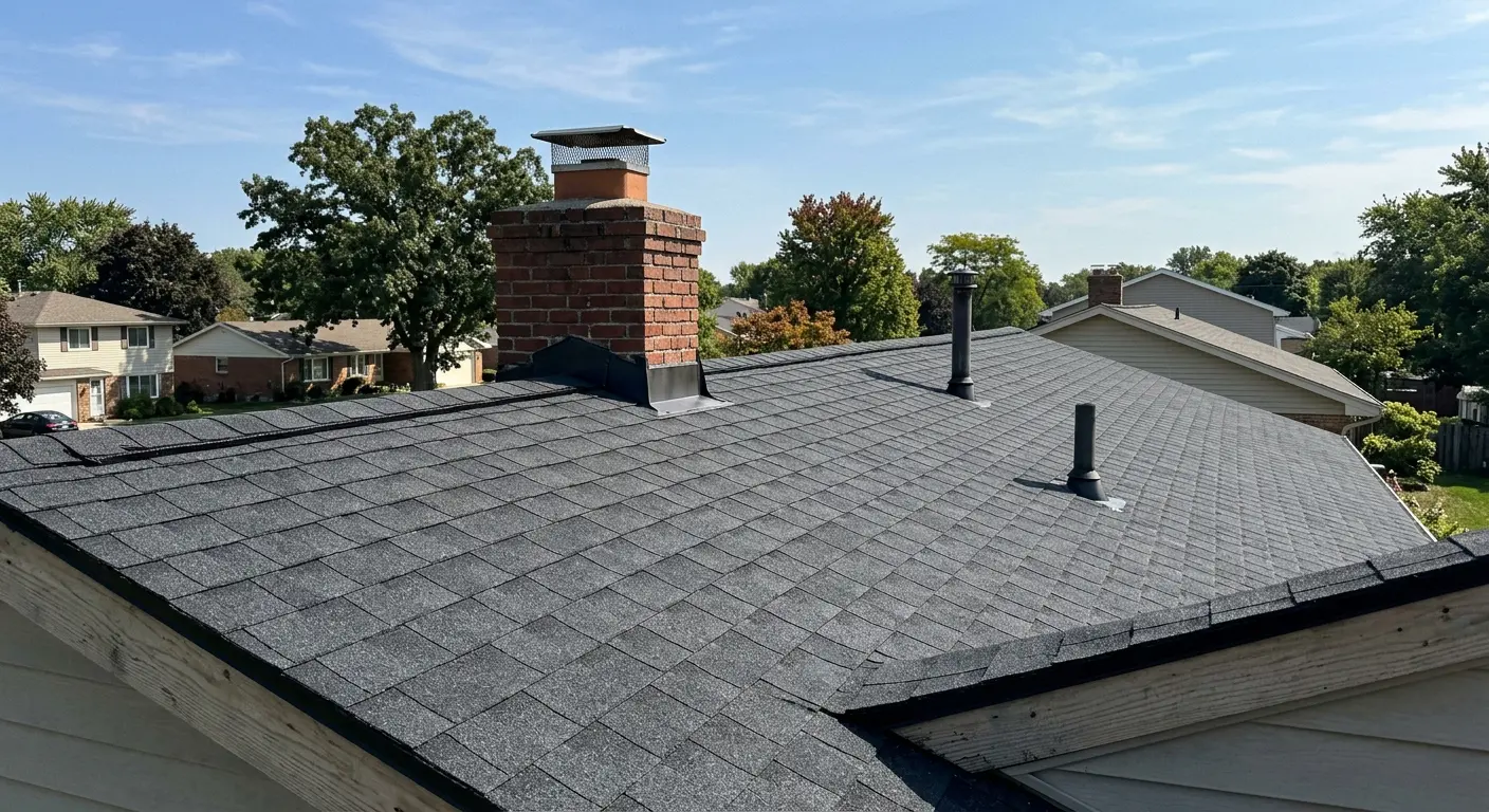 New Owens Corning charcoal shingle roof installed by ProGuard Roofing & Siding